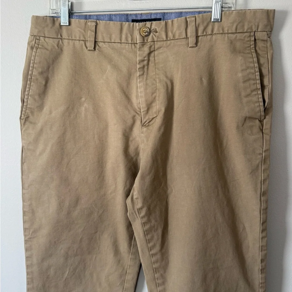 Banana Republic Emerson Chino Pants Beige Flat Front Men’s Size 35x31